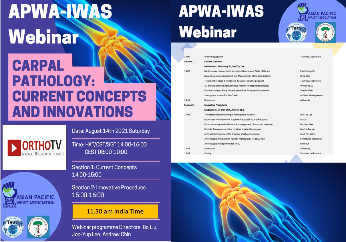 POS -APWA Webinar on Carpal Pathology : Current Concepts and Innovations