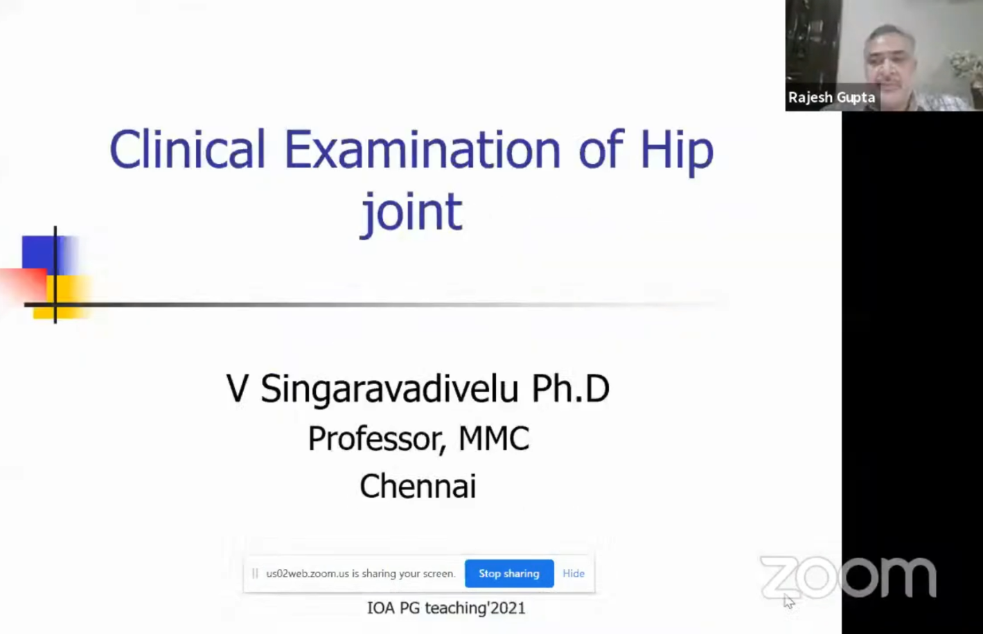 Clinical Examination of HIP Joint - Dr V Singaravadivelu Ph D