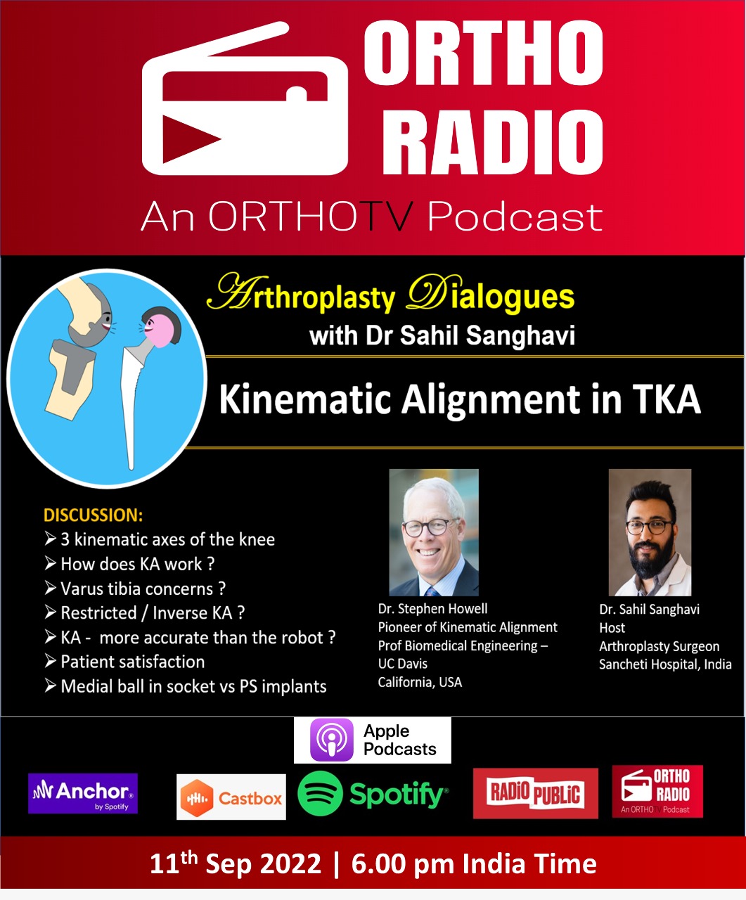 OrthoRADIO Arthroplasty Dialogues EPISODE 4: Kinematic Alignment in TKA : Dr. Stephen Howell & Dr Sahil Sanghvi