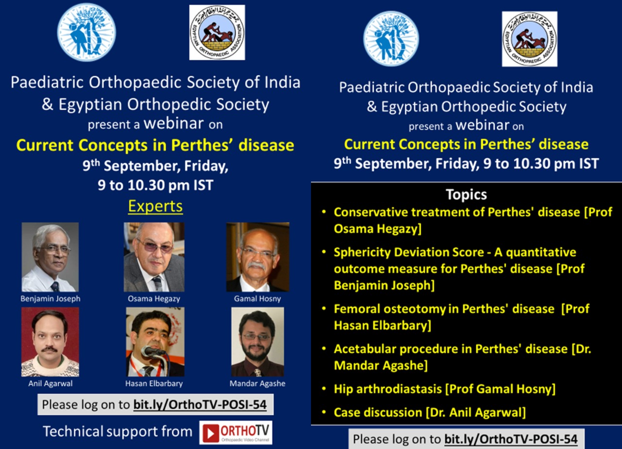 Paediatric Orthopaedic Society of India & Egyptian Orthopedic Society – Current Concepts in Perthes’ disease