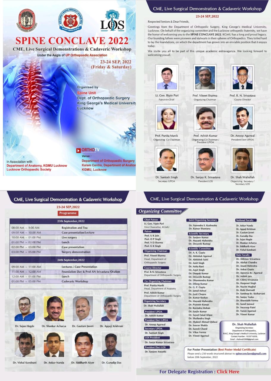 SPINE CONCLAVE 2022 – CME, Live Surgical Demonstrations & Cadaveric Workshop – Day 2