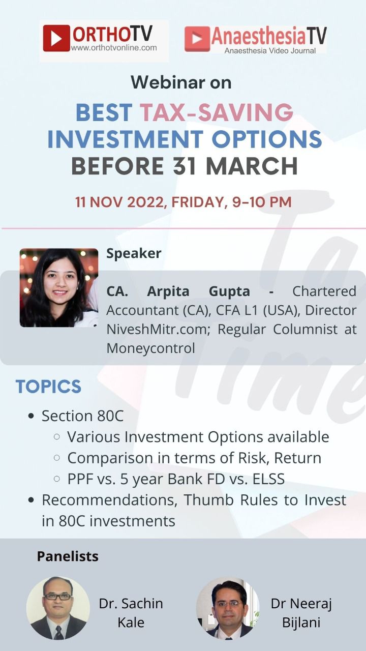 BEST TAX-SAVING INVESTMENT OPTIONS BEFORE 31 MARCHCA. Arpita Gupta