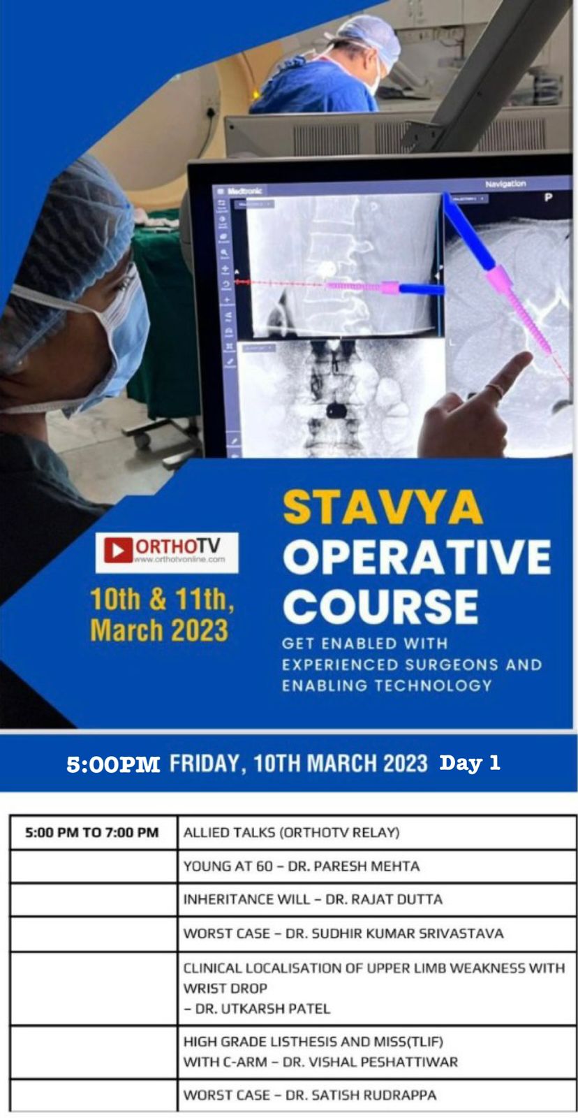 STAVYA GET ENABLED WITH EXPERIENCED SURGEONS AND ENABLING TECHNOLOGY DR. S K SHRIVASTAVA, AMIT JHALA