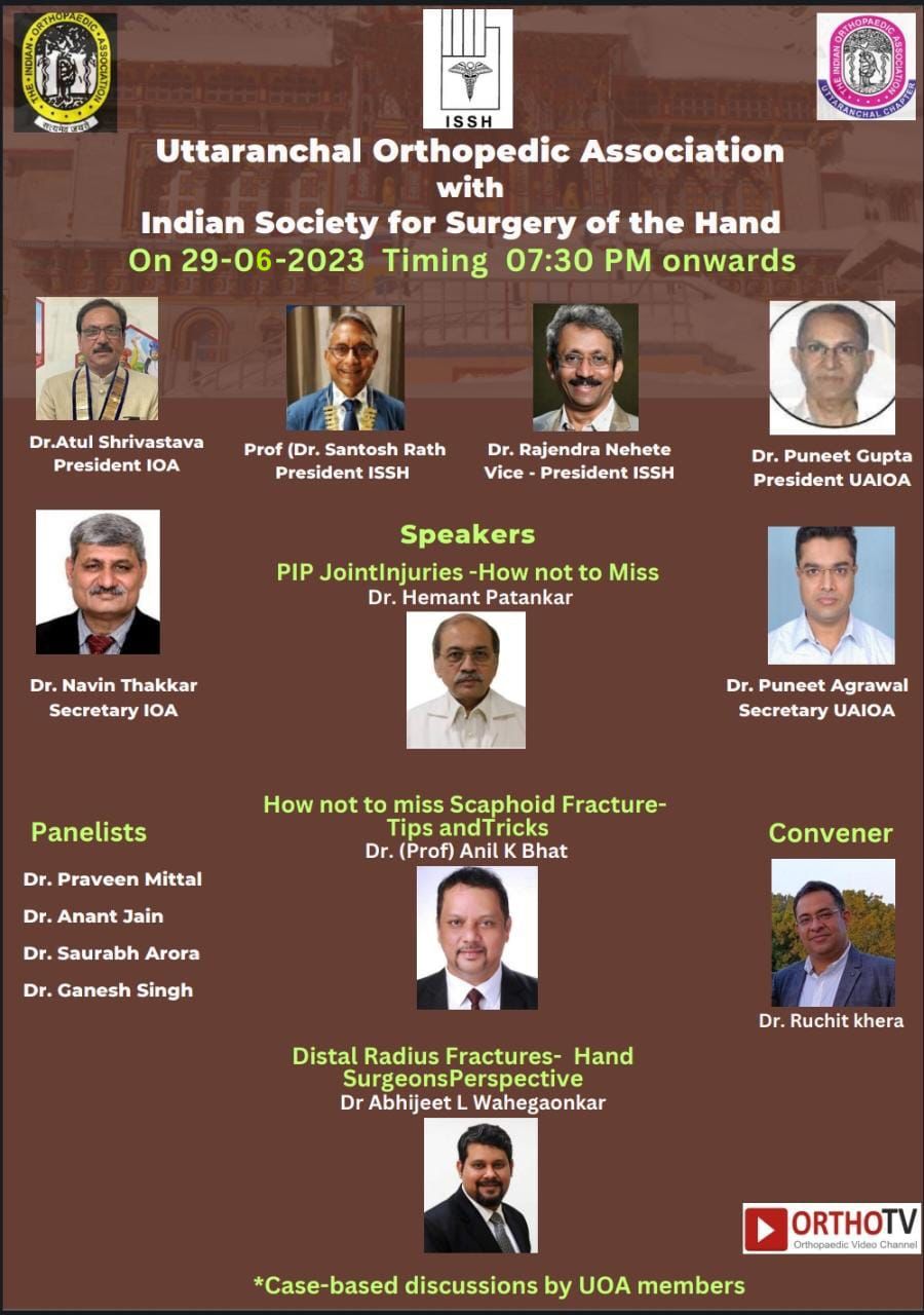 Uttaranchal Orthopedic Association with Indian Society for Surgery of the Hand - Dr Hemant Patankar