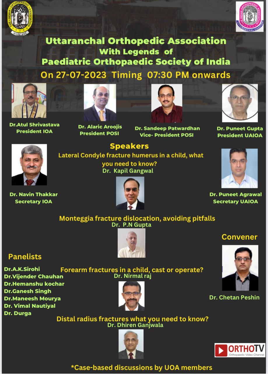 Uttaranchal Orthopedic Association With Legends of Paediatric Orthopaedic Society of India